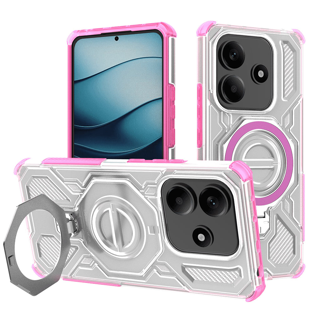 Funda para Xiaomi Redmi Note 14 5G, Techsuit, Carbon Shield Pro, Rosa