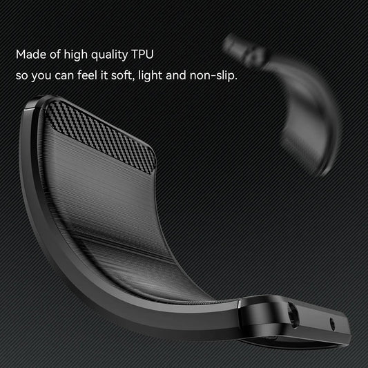 Funda para Xiaomi Redmi Note 14 Pro 4G, Techsuit, Carbono, Negra
