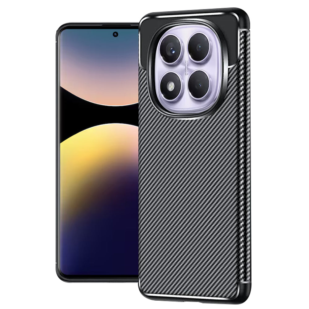 Funda para Xiaomi Redmi Note 14 Pro 4G, Techsuit, Fibra de Carbon, Negra