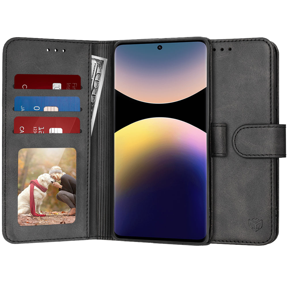 Funda para Xiaomi Redmi Note 14 Pro 4G, Techsuit, Diary Book, Negra