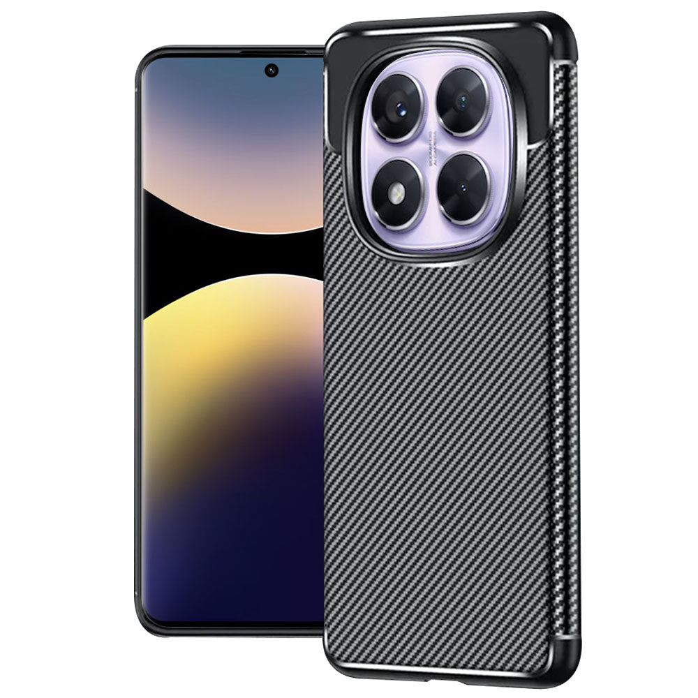 Funda para Xiaomi Redmi Note 14 Pro+ 5G / Note 14 Pro 5G / Poco X7, Techsuit, Fibra de Carbon, Negra