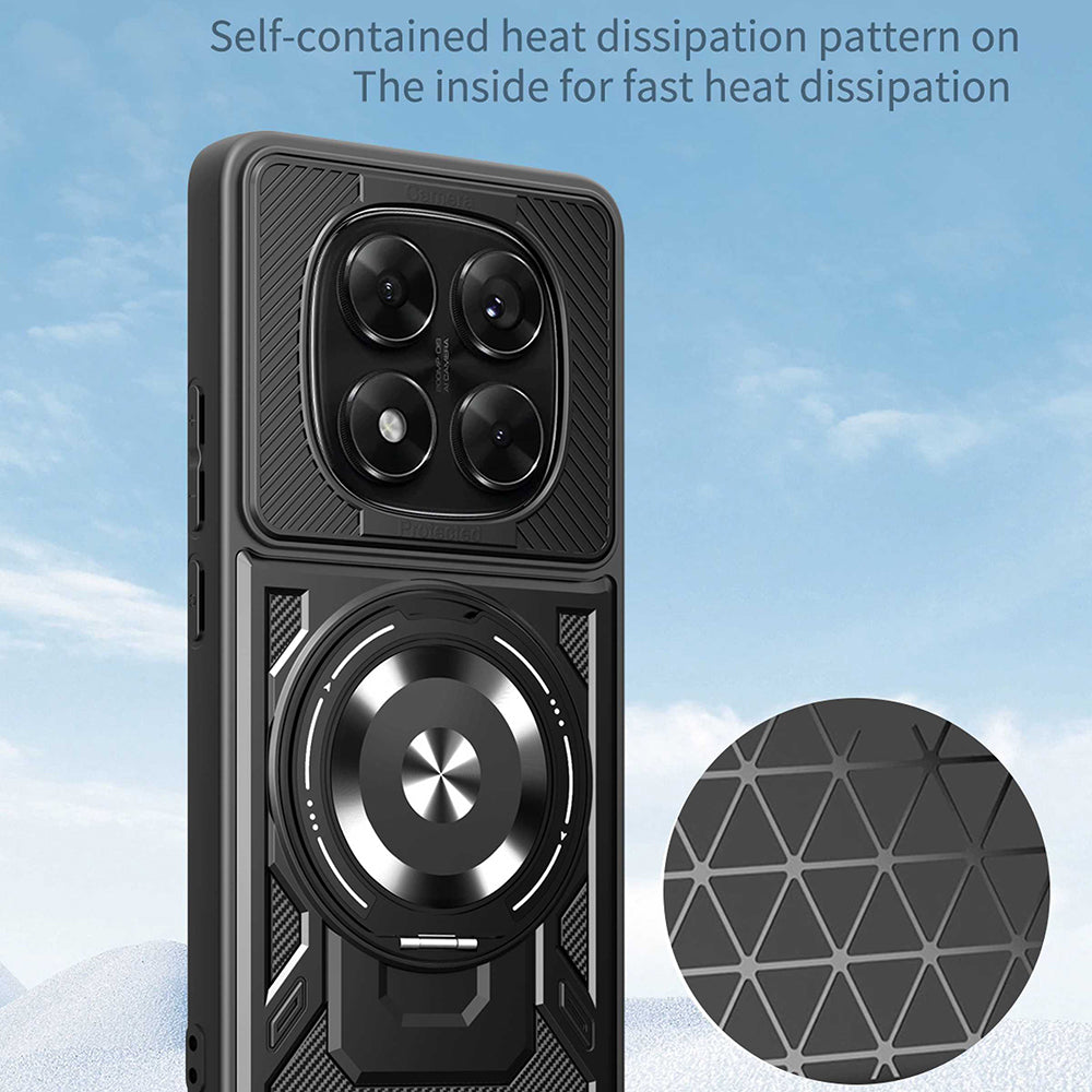 Funda para Xiaomi Redmi Note 14 Pro+ 5G / Note 14 Pro 5G / Poco X7, Techsuit, RuggedCam, Negra