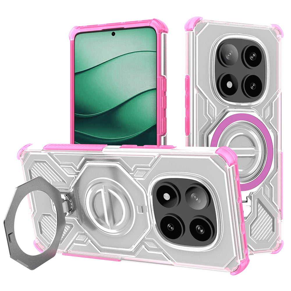 Funda para Xiaomi Redmi Note 14 Pro+ 5G, Techsuit, Carbon Shield Pro, Rosa