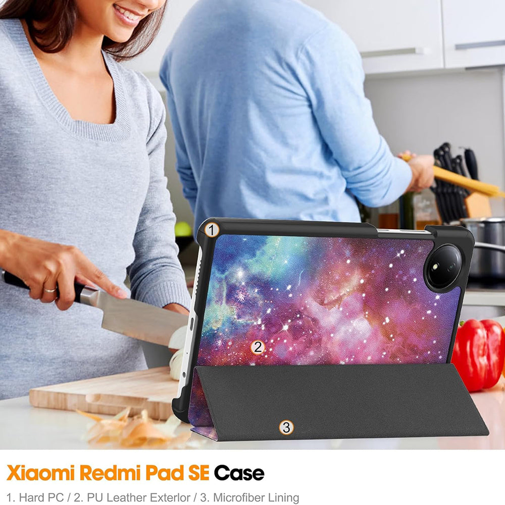 Funda para Xiaomi Redmi Pad SE 8.7, Techsuit, FoldPro Galaxy, Multicolor