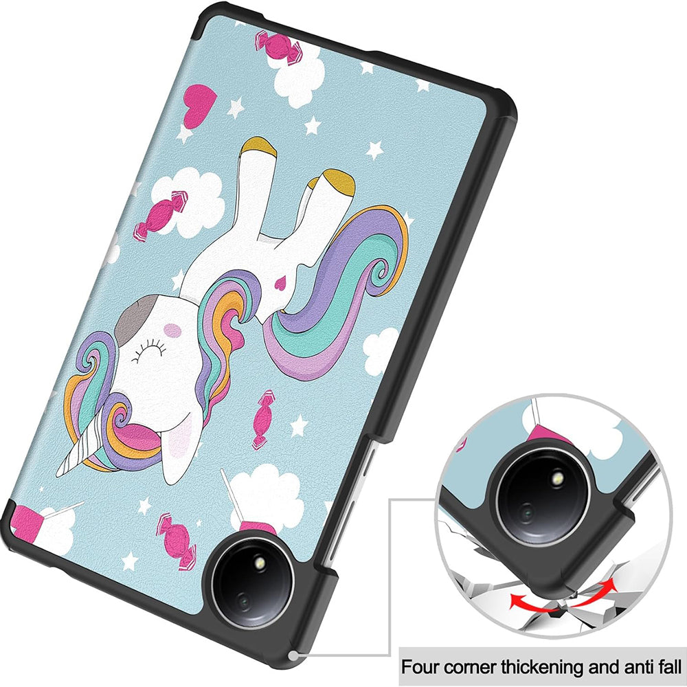 Funda para Xiaomi Redmi Pad SE 8.7, Techsuit, FoldPro Unicorn, Multicolor