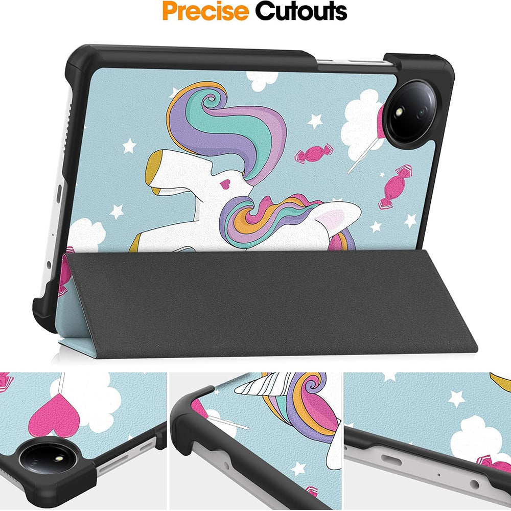 Funda para Xiaomi Redmi Pad SE 8.7, Techsuit, FoldPro Unicorn, Multicolor