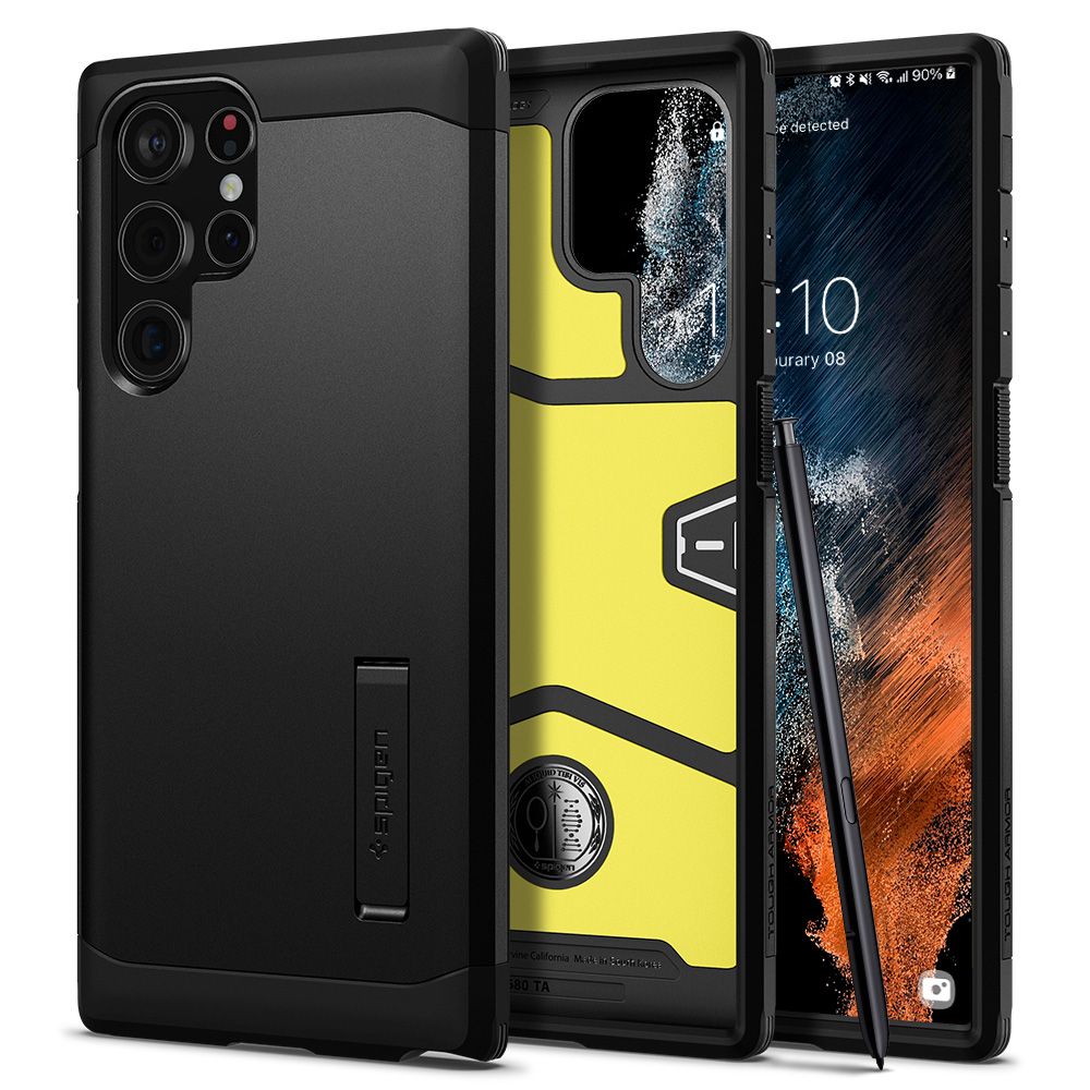 Funda para Samsung Galaxy S22 Ultra 5G S908, Spigen, Tough Armor, Negra ACS03923