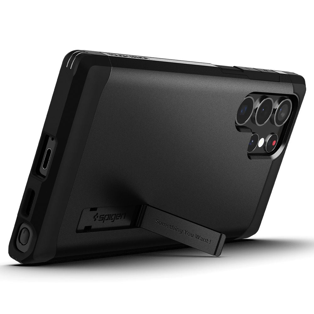 Funda para Samsung Galaxy S22 Ultra 5G S908, Spigen, Tough Armor, Negra ACS03923