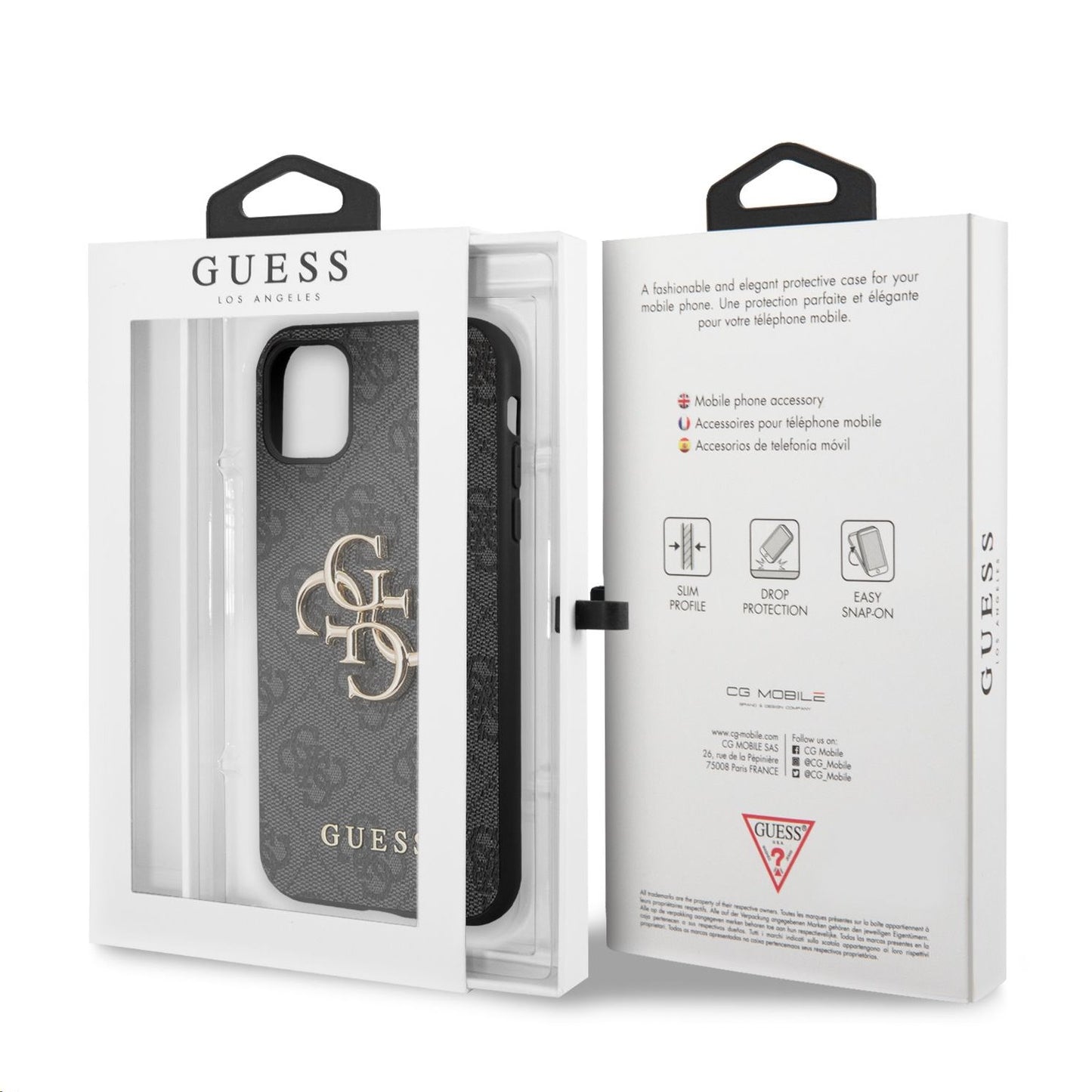 Funda para Apple iPhone 11, Guess, 4G Metal Logo, Gris