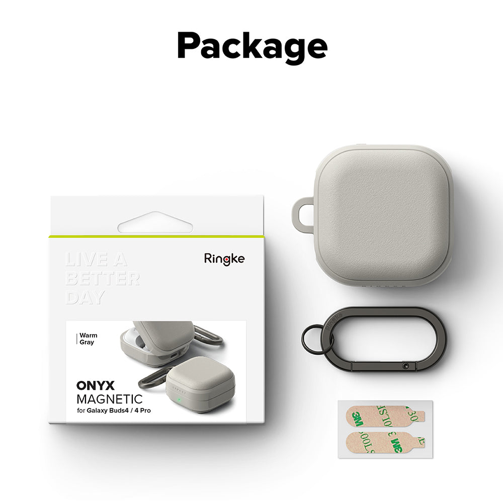 Funda Ringke Onyx Magnética para Samsung Galaxy Buds4 / Buds4 Pro, Gris