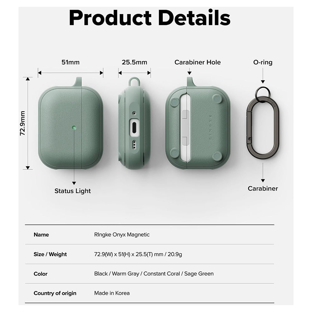 Funda Ringke Onyx Magnética para Apple AirPods Pro 3, Verde