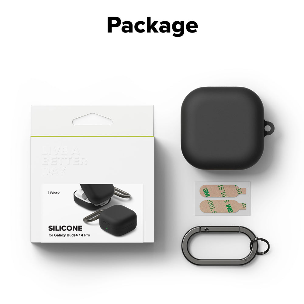 Funda Ringke para Samsung Galaxy Buds4 / Buds4 Pro, Negra