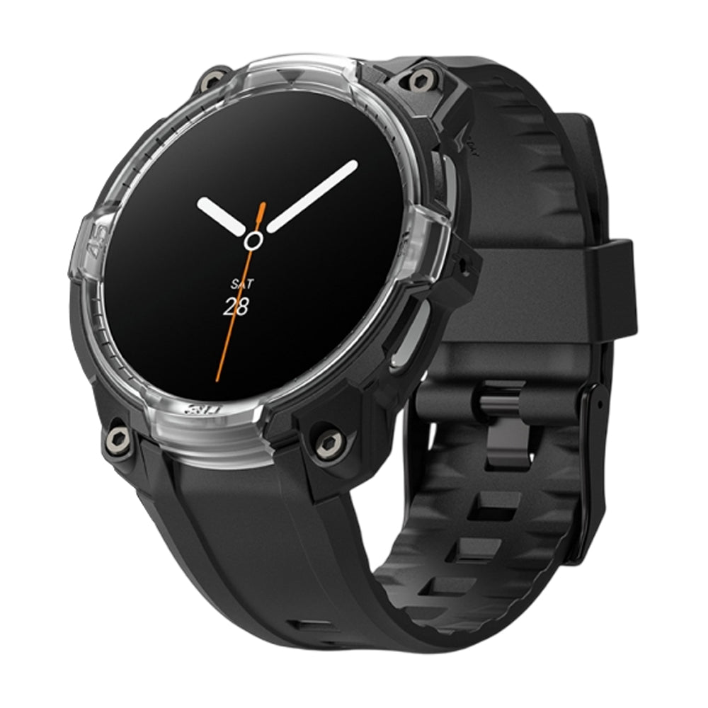 Funda Ringke Rugged Gear para Samsung Galaxy Watch8 44mm, Negra Transparente