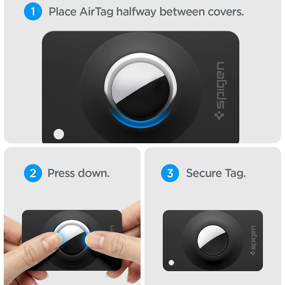 Funda Spigen Air Fit 2 para Apple AirTag, Set de 2 piezas, Negra ACS11199