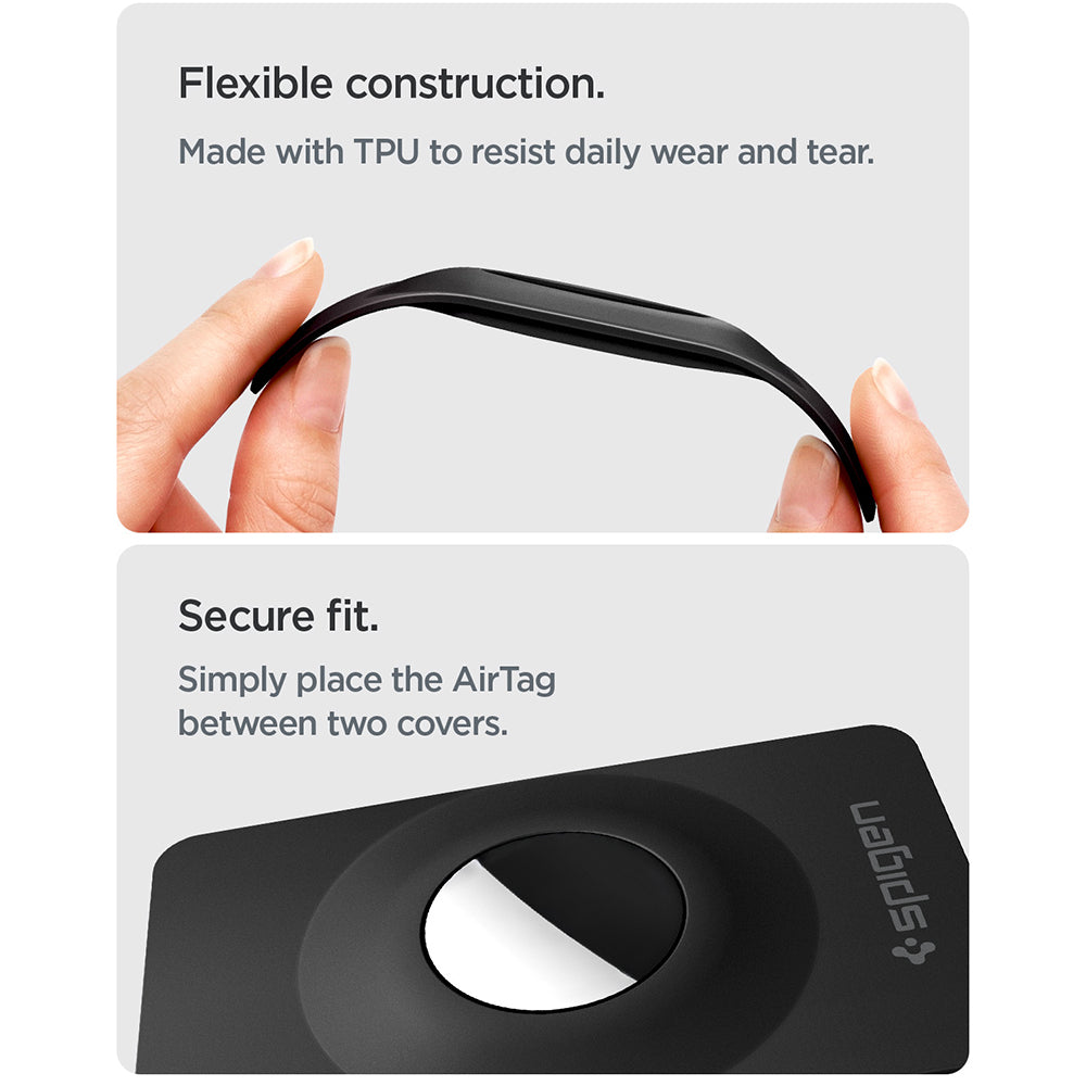 Funda Spigen Air Fit 2 para Apple AirTag, Set de 2 piezas, Negra ACS11199