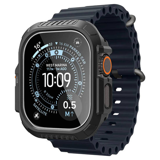 Funda Spigen Lock Fit con protector de pantalla para Apple Watch Ultra Series, negra ACS12054