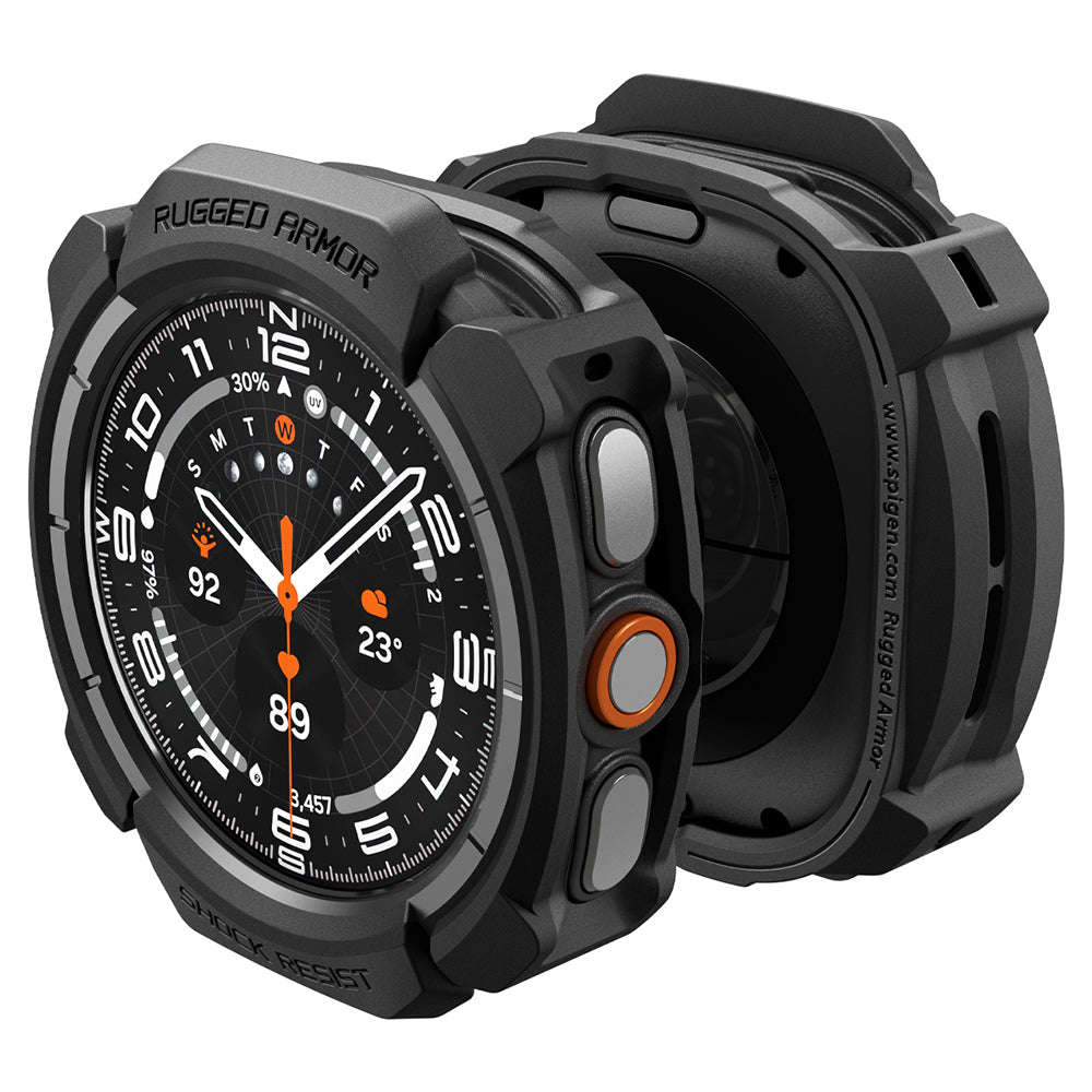Funda Spigen Rugged Armor para Samsung Galaxy Watch Ultra2, Negra Mate ACS11611