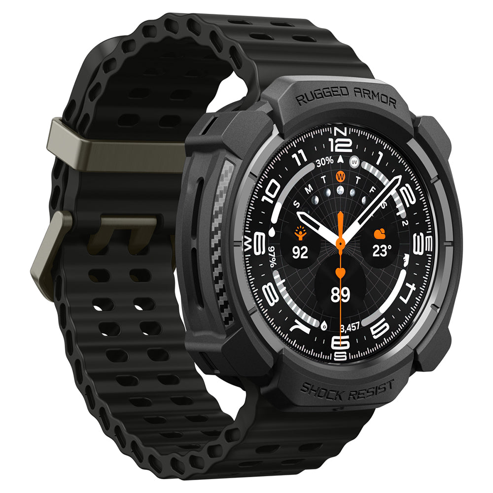 Funda Spigen Rugged Armor para Samsung Galaxy Watch Ultra2, Negra Mate ACS11611