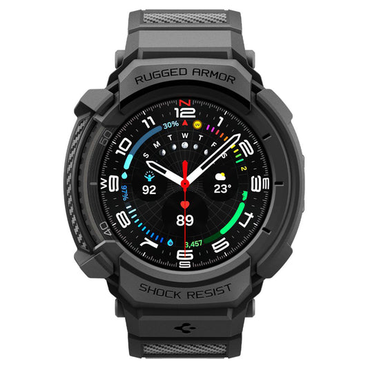 Funda Spigen Rugged Armor Pro para Samsung Galaxy Watch8 Classic, Negra Mate ACS10013