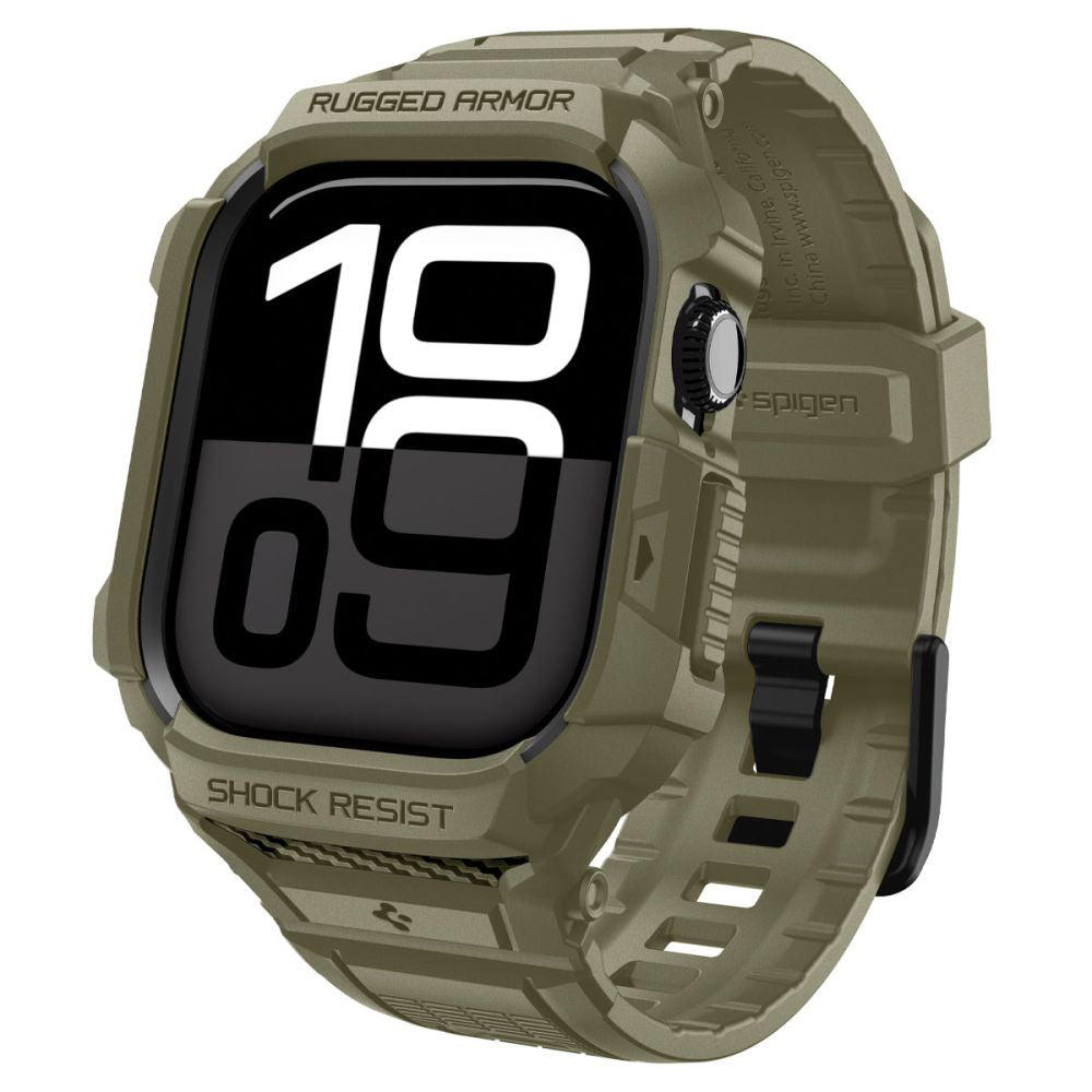 Funda Spigen Rugged Armor Pro V2 para Apple Watch Series 10 / 11 46mm, Caqui ACS10507