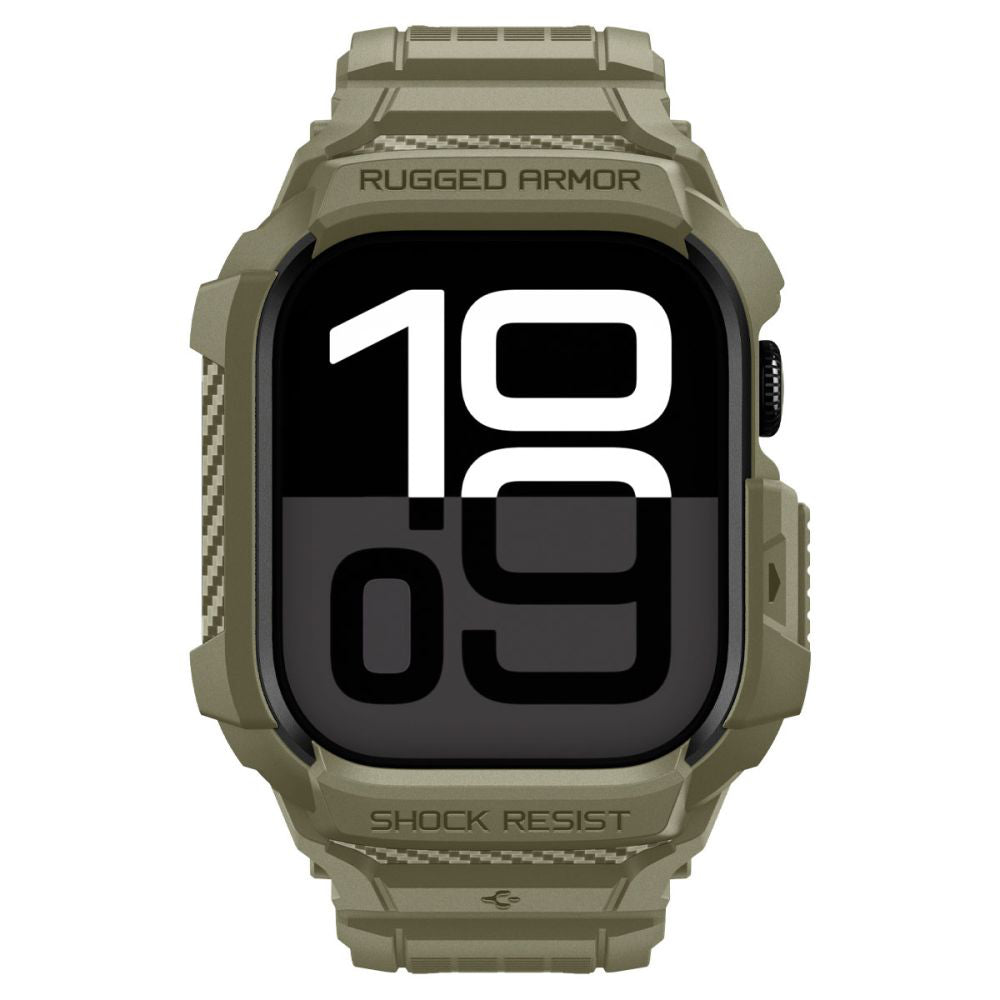 Funda Spigen Rugged Armor Pro V2 para Apple Watch Series 10 / 11 46mm, Caqui ACS10507
