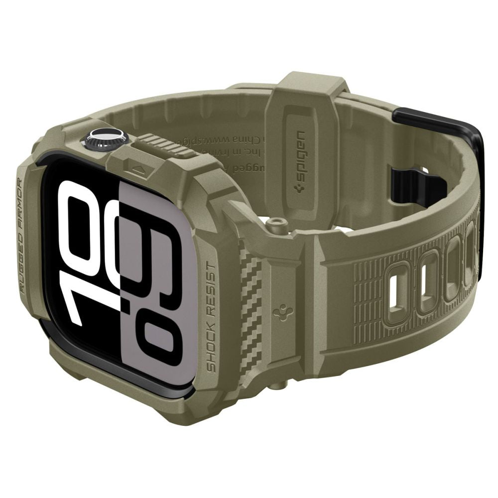Funda Spigen Rugged Armor Pro V2 para Apple Watch Series 10 / 11 46mm, Caqui ACS10507