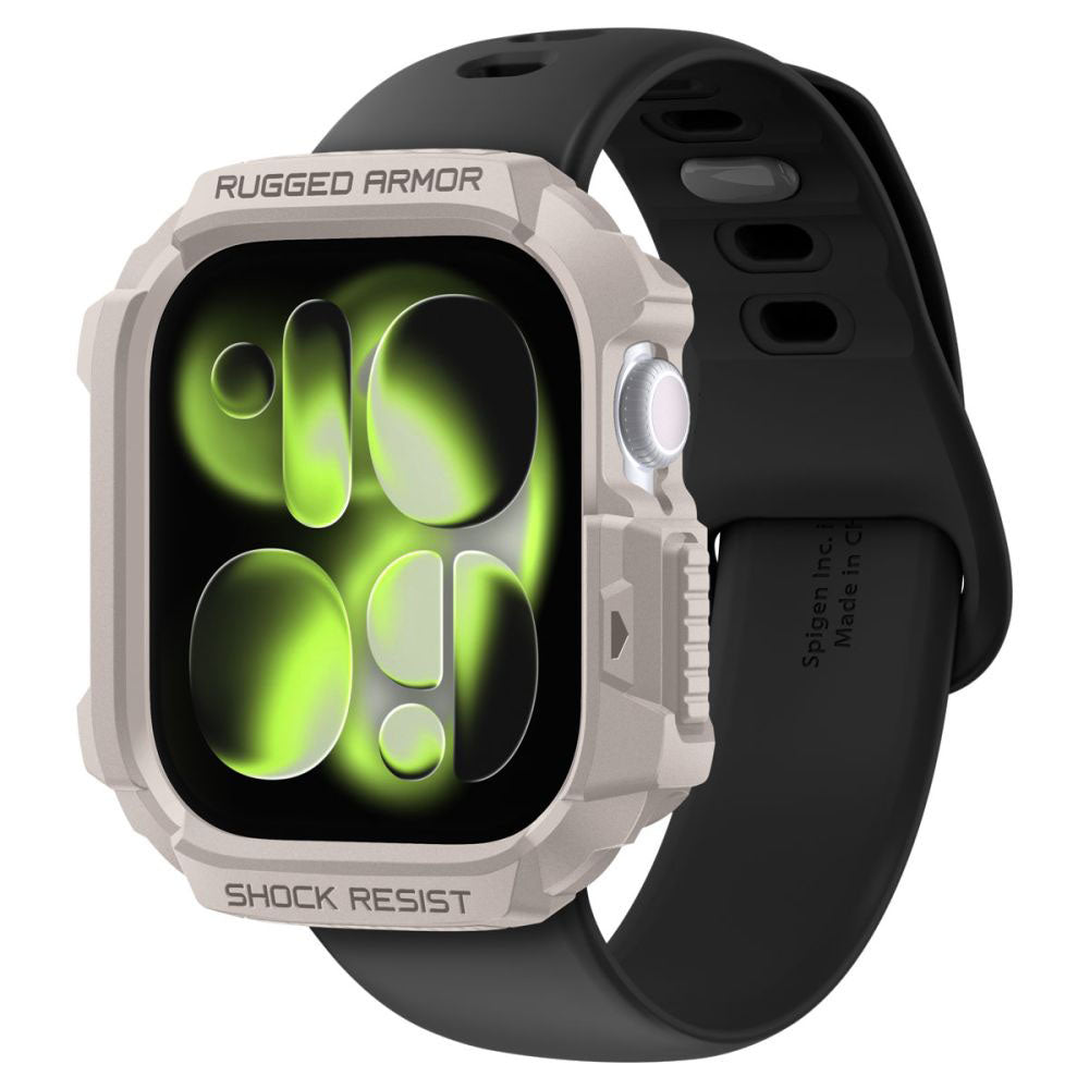 Funda Spigen Rugged Armor V2 para Apple Watch Series 10 / 11 42mm, Beige