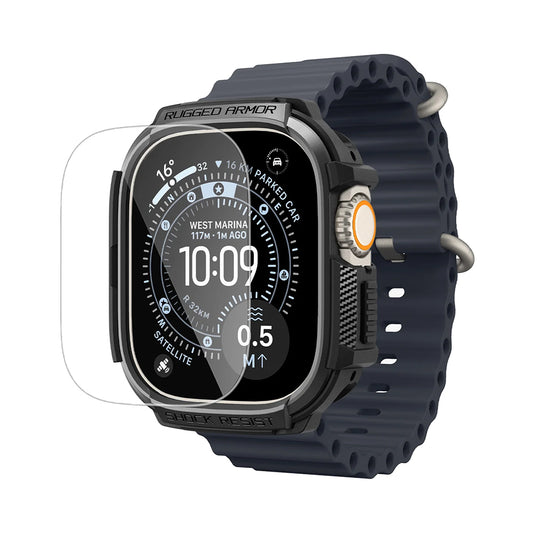 Funda Spigen Rugged Armor con Protector de Pantalla para Apple Watch Ultra Series, Negra ACS11414