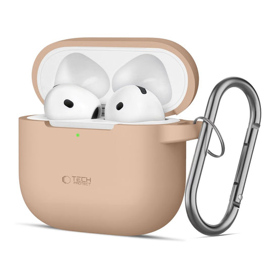 Funda Tech-Protect Silicone Hook para Apple AirPods 4, Beige