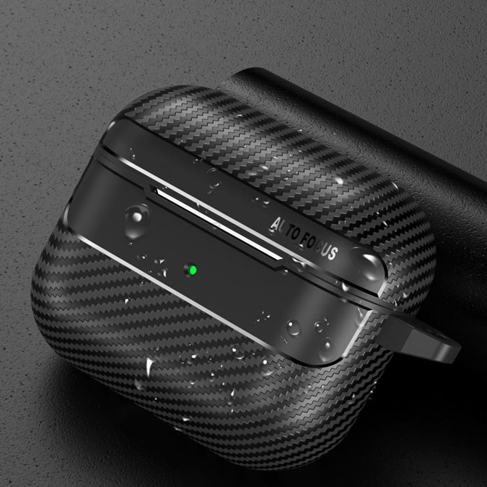 Funda Techsuit CarbonFiber para Apple AirPods 3, Negra