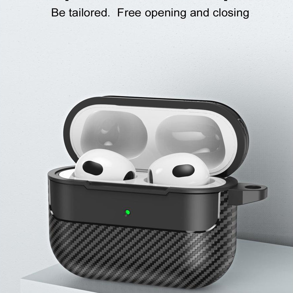 Funda Techsuit CarbonFiber para Apple AirPods 3, Negra