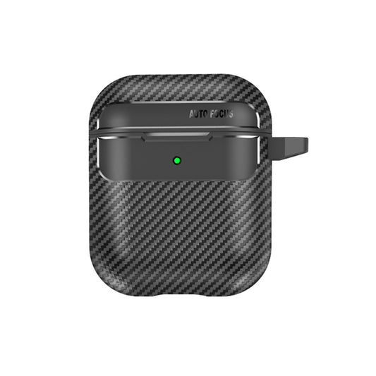 Funda Techsuit CarbonFiber para Apple AirPods Gen 2 / Gen 1, Negra