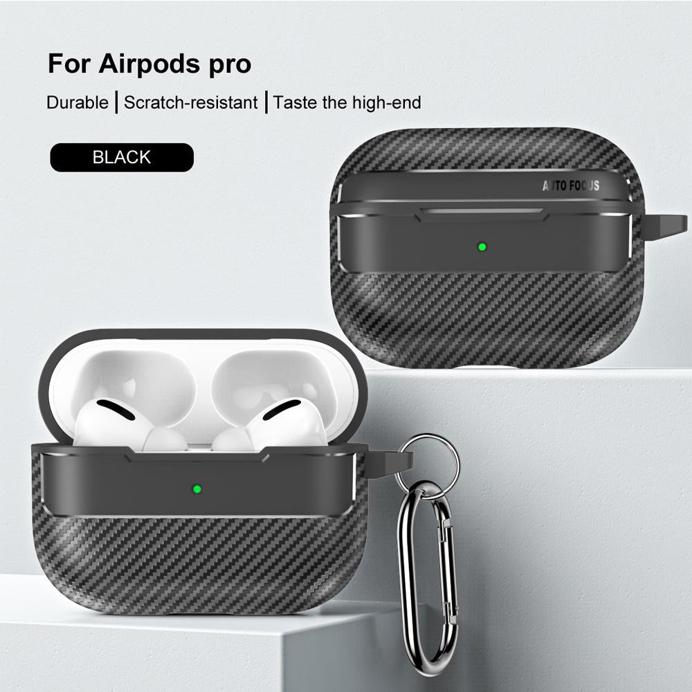 Funda Techsuit CarbonFiber para Apple AirPods Pro Series, Negra