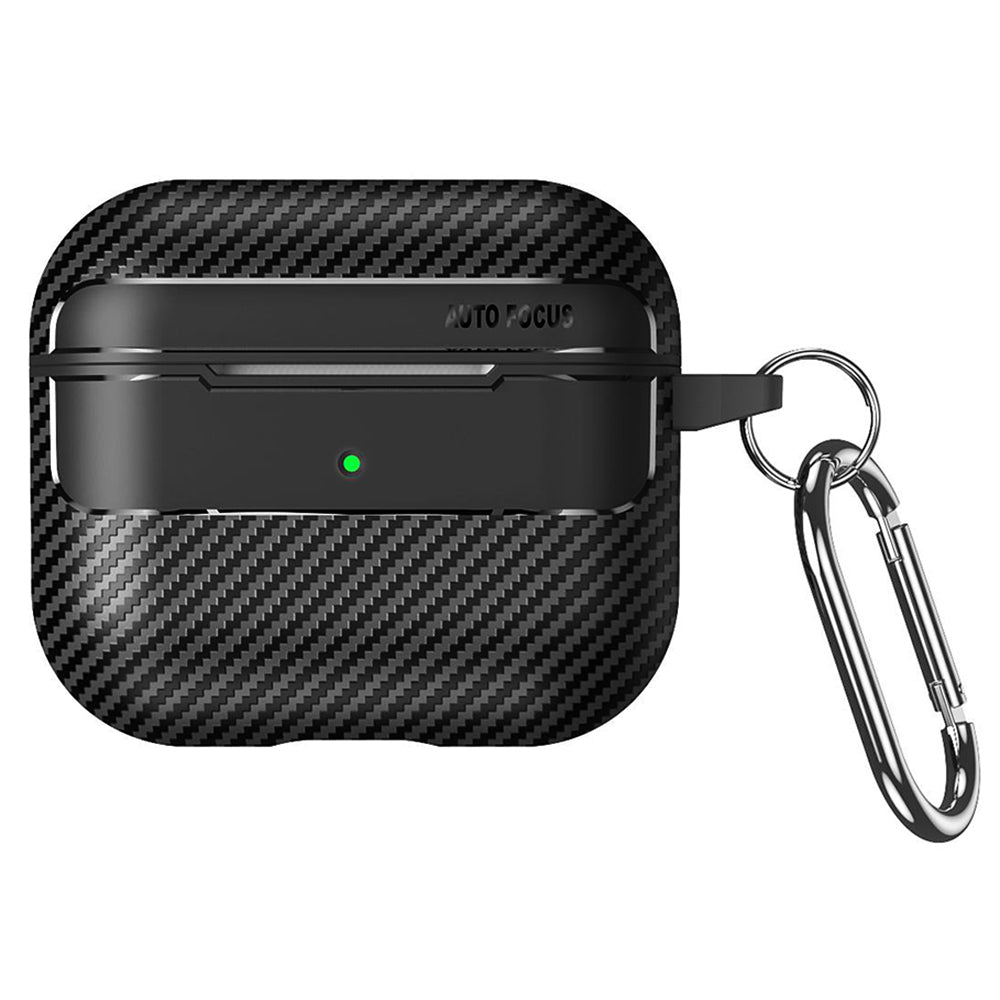 Funda Techsuit CarbonFiber para Apple AirPods Pro 3, Negra