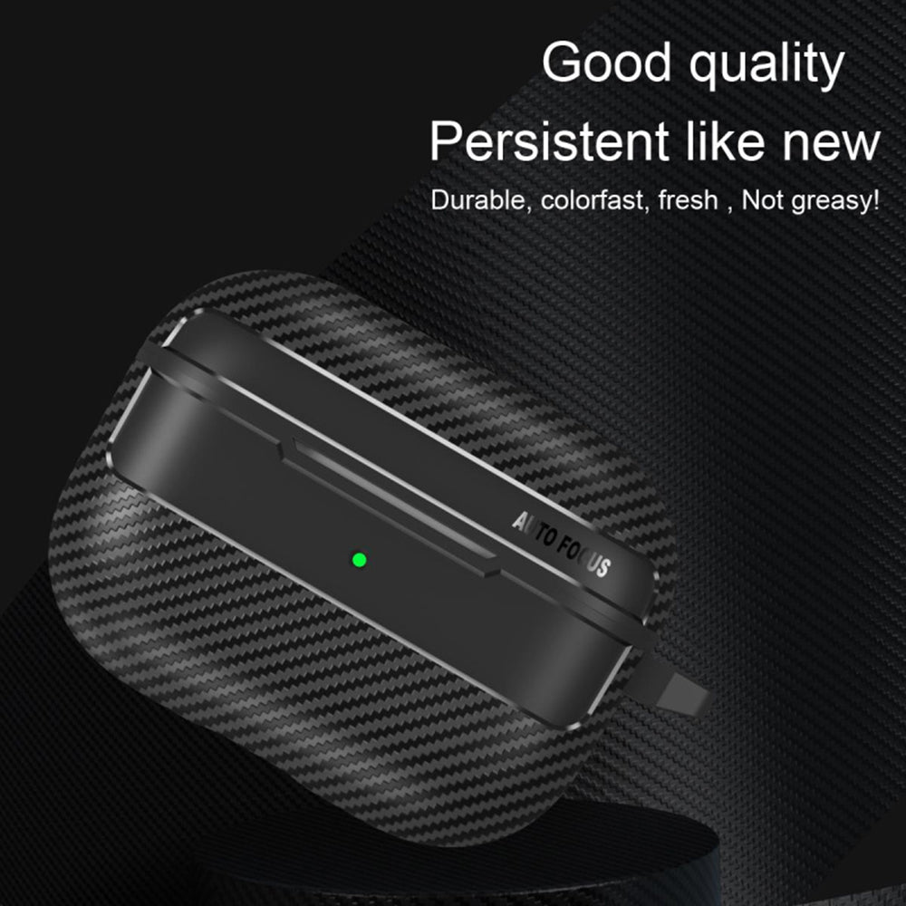 Funda Techsuit CarbonFiber para Apple AirPods Pro 3, Negra