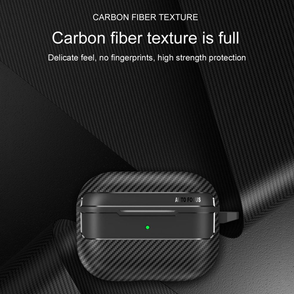 Funda Techsuit CarbonFiber para Apple AirPods Pro 3, Negra