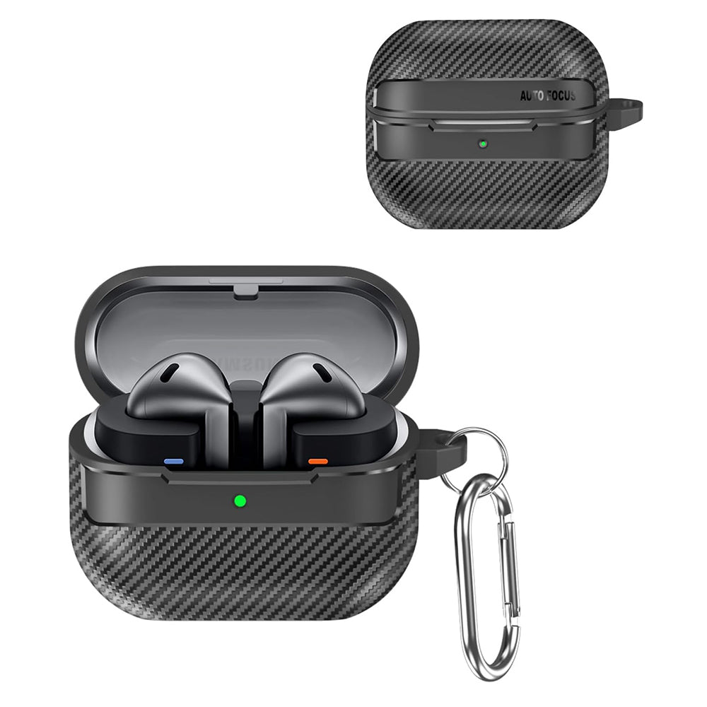 Funda Techsuit CarbonFiber para Samsung Galaxy Buds3 FE / Buds3 Pro / Buds3, Negra