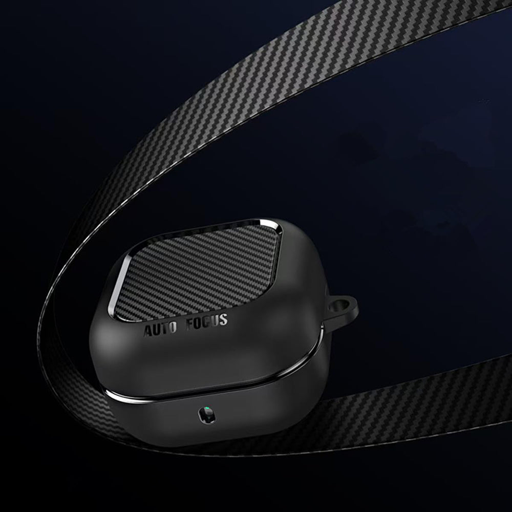 Funda Techsuit CarbonFiber para Samsung Galaxy Buds4 / Buds4 Pro, Negra