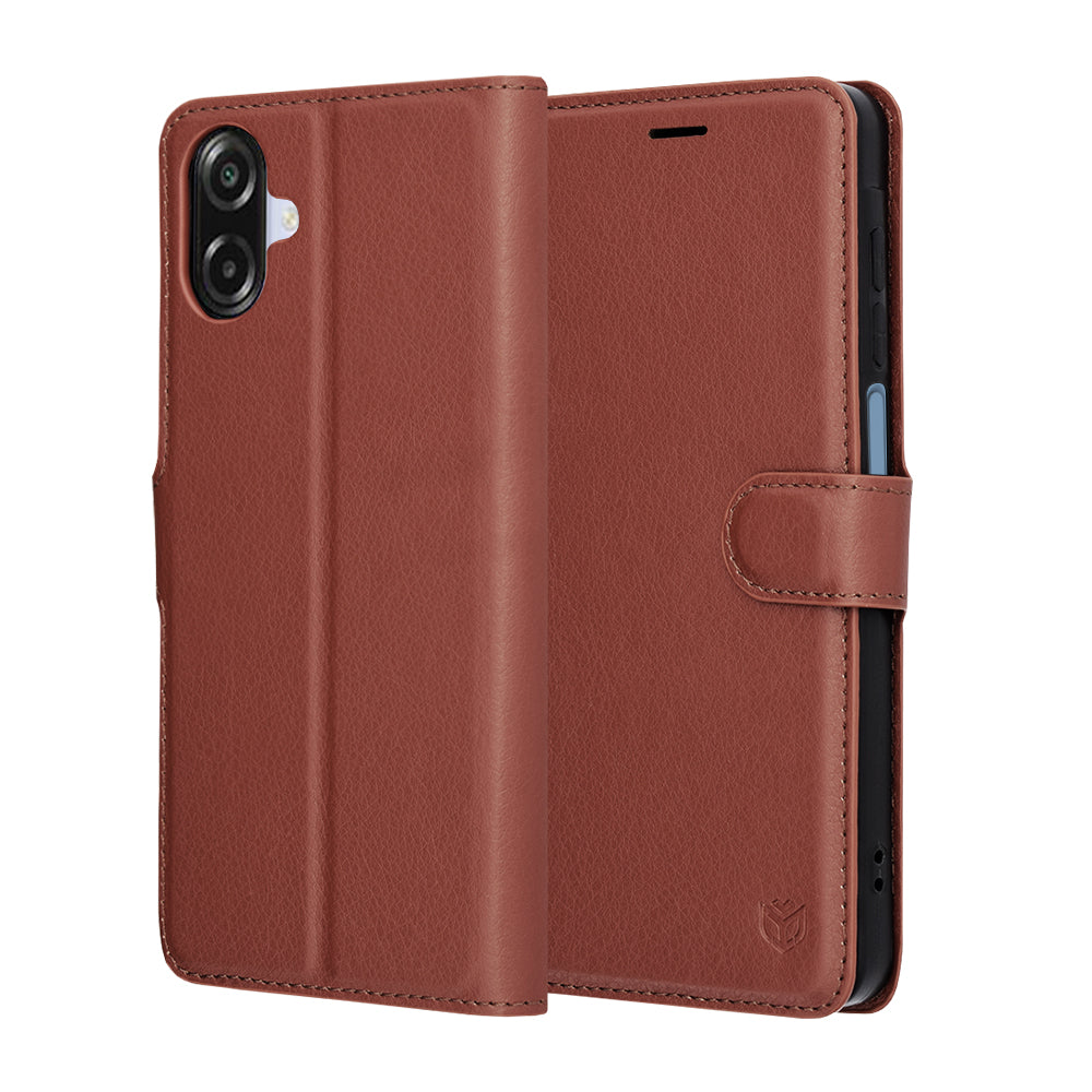 Funda para Samsung Galaxy A07 4G A075, Techsuit, Leather Folio, Marrón