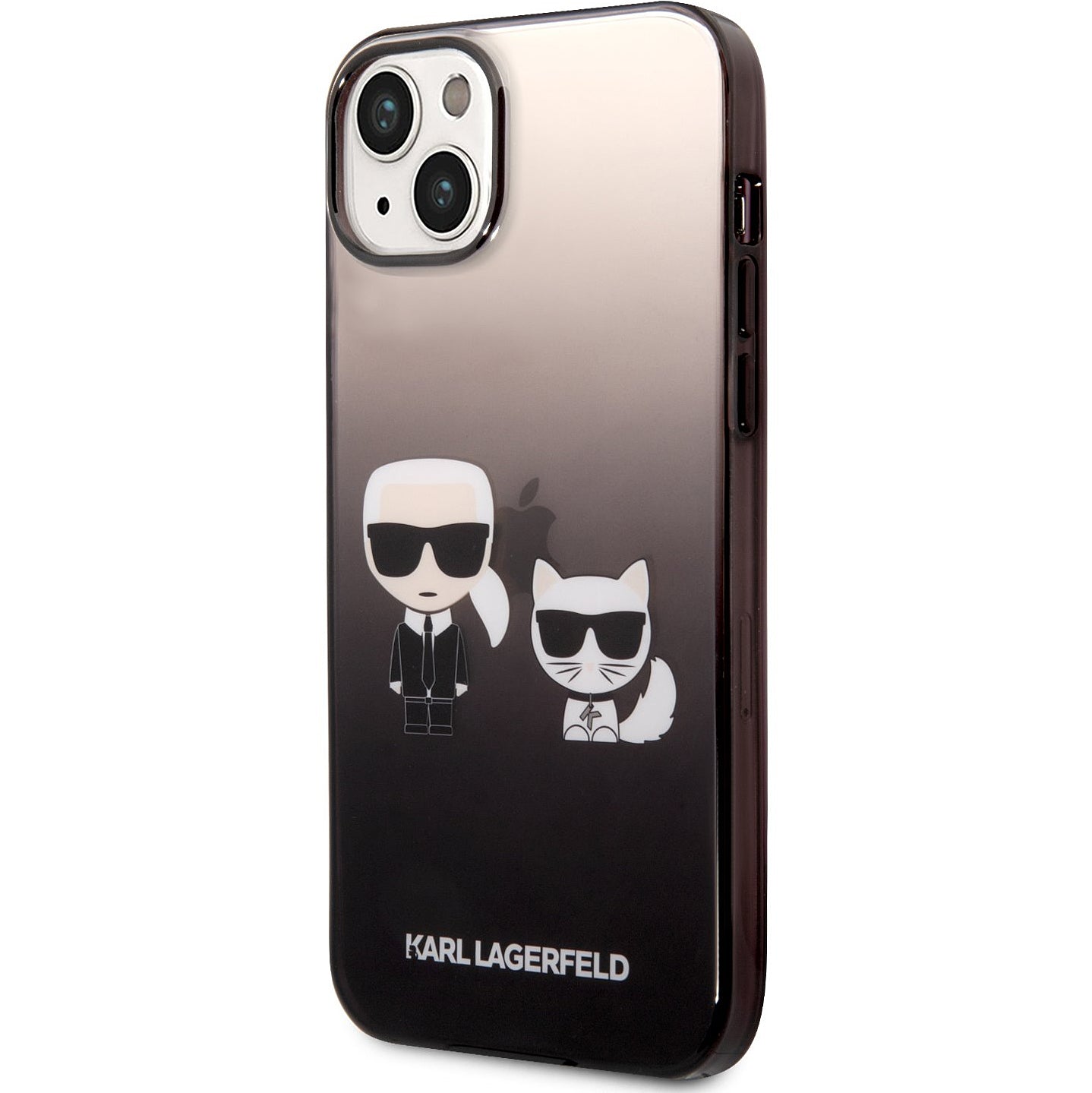 Funda para Apple iPhone 14 Plus, Karl Lagerfeld, Gradient Karl & Choupette, Negra