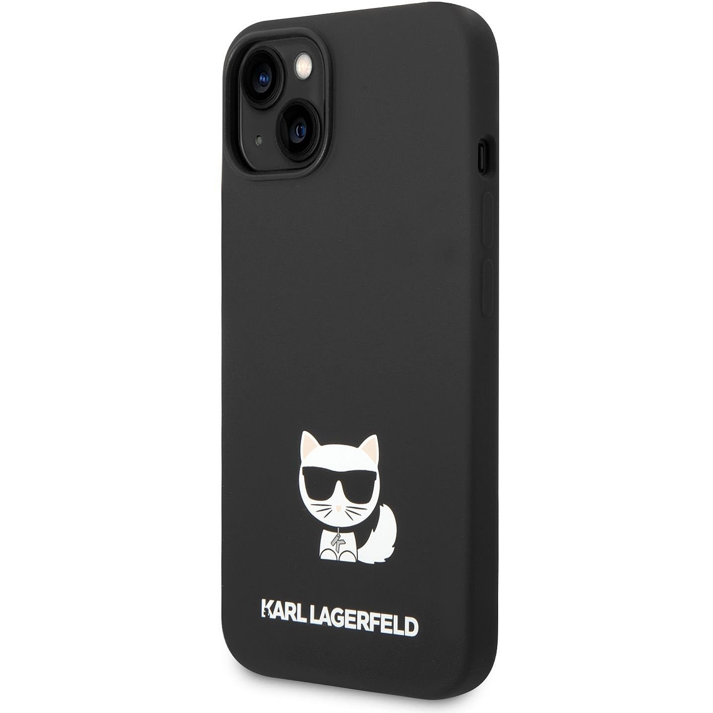 Funda para Apple iPhone 14 Plus, Karl Lagerfeld, Silicone Body Choupette, Negra