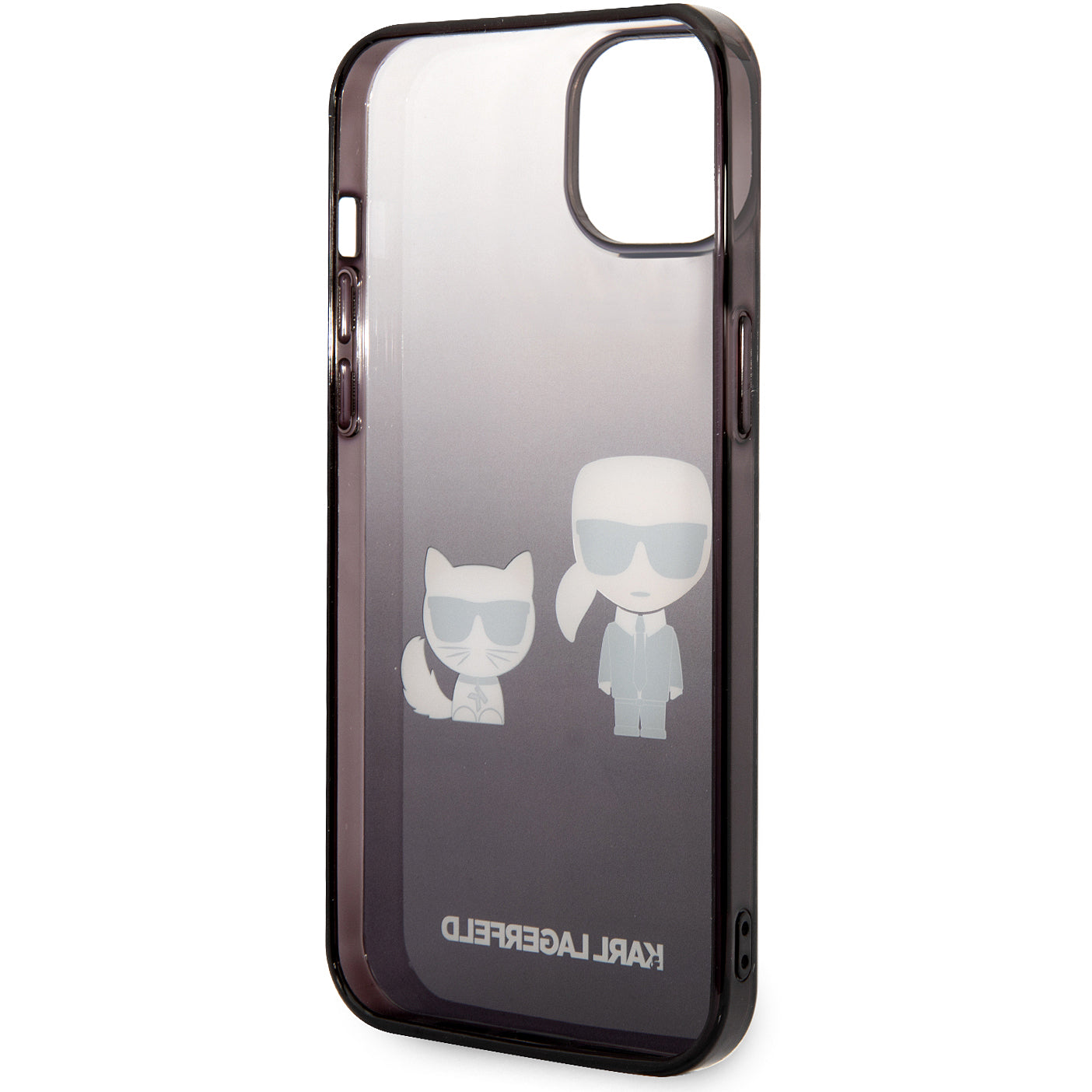 Funda para Apple iPhone 14 Plus, Karl Lagerfeld, Gradient Karl & Choupette, Negra