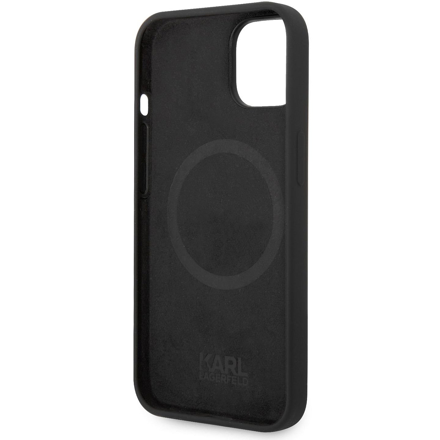 Funda MagSafe para Apple iPhone 14 Plus, Karl Lagerfeld, Silicona Líquida Karl Head, Negra