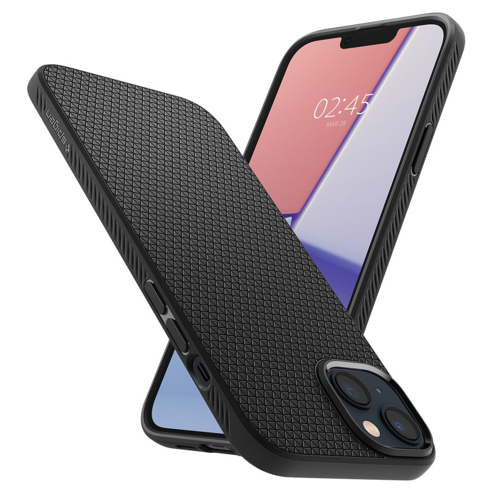 Funda para Apple iPhone 14, Spigen, Liquid Air, Negra Mate