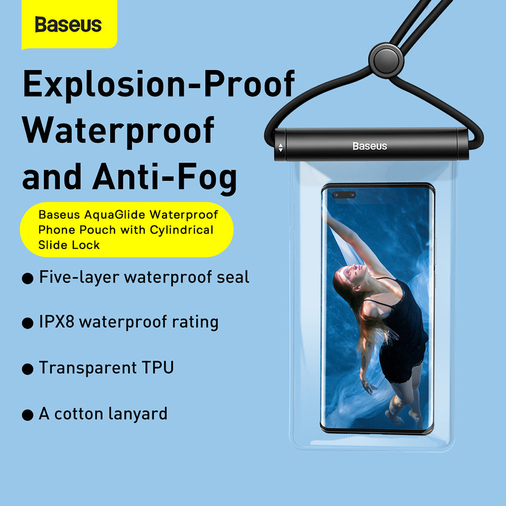 Funda Universal Waterproof, Baseus, AquaGlide Cylindrical, Negra P60263701113-00