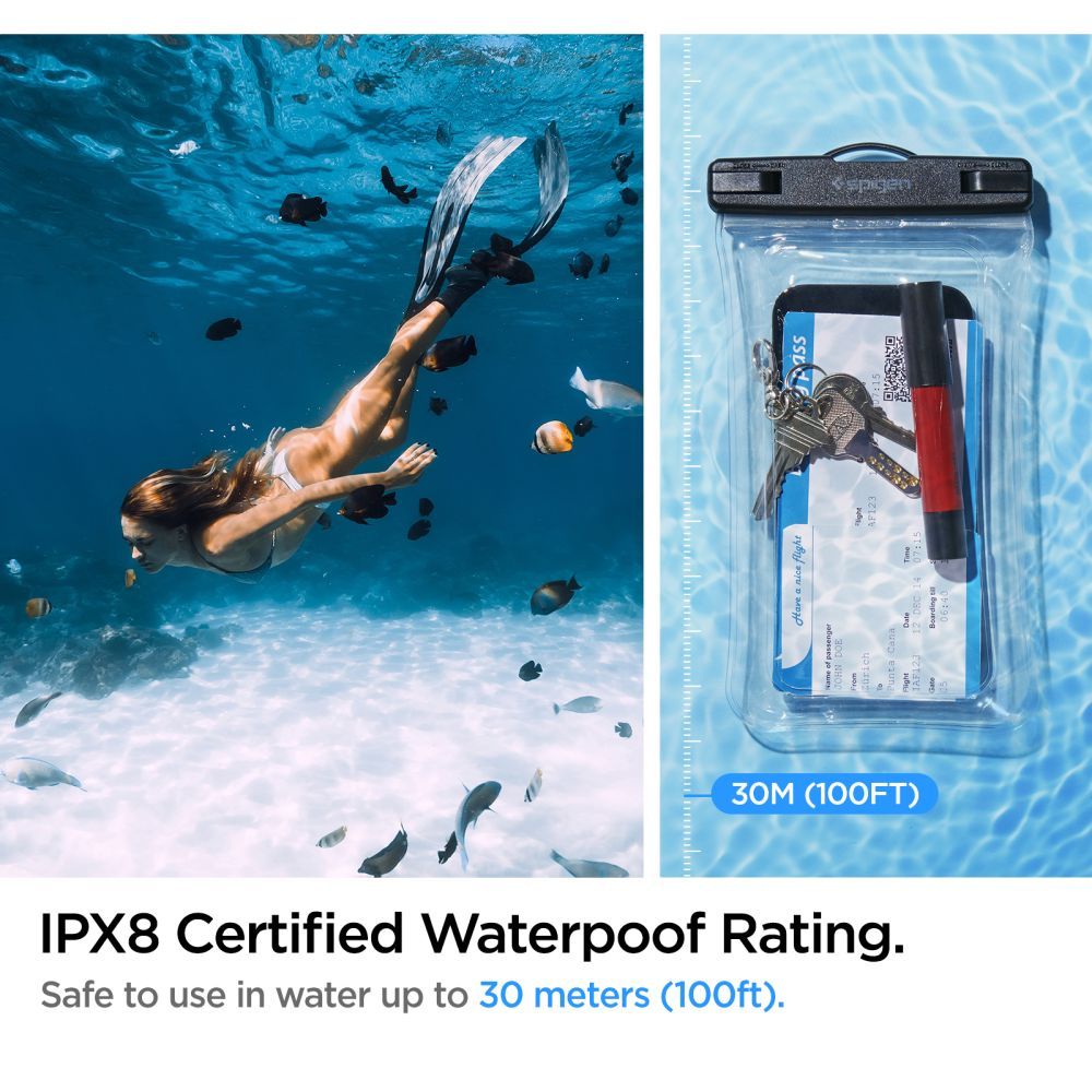 Funda Universal Impermeable para Teléfono máx. 6.9 pulgadas, Spigen, A610, Transparente AMP04530