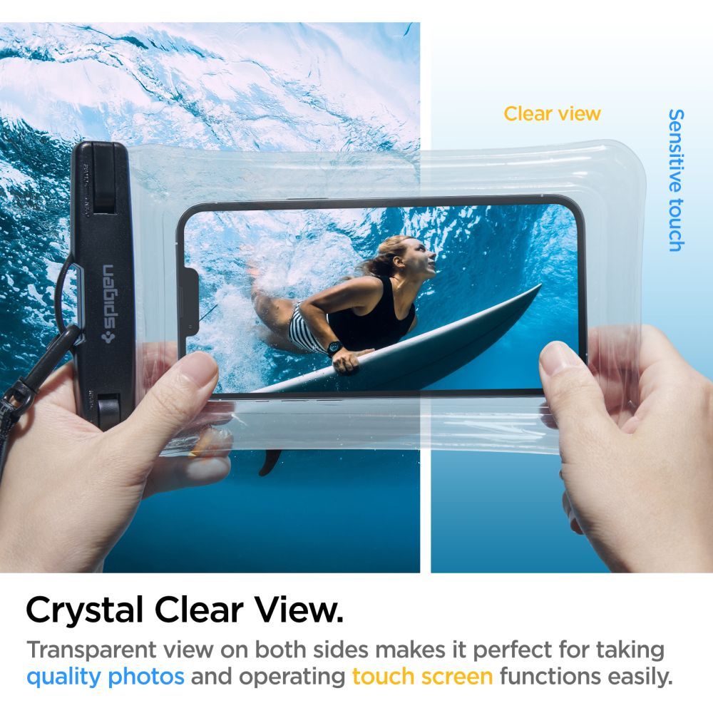 Funda Universal Impermeable para Teléfono máx. 6.9 pulgadas, Spigen, A610, Transparente AMP04530
