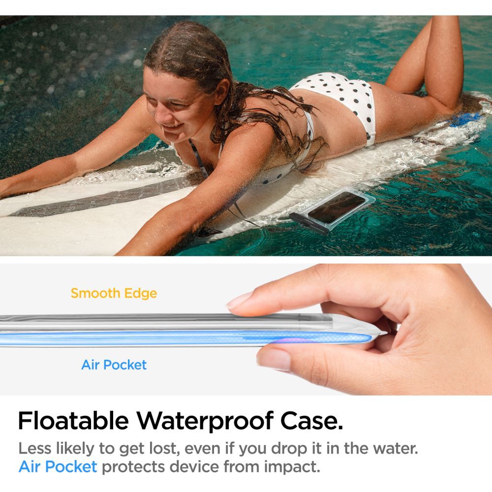 Funda Universal Impermeable para Teléfono máx. 6.9 pulgadas, Spigen, A610, Transparente AMP04530