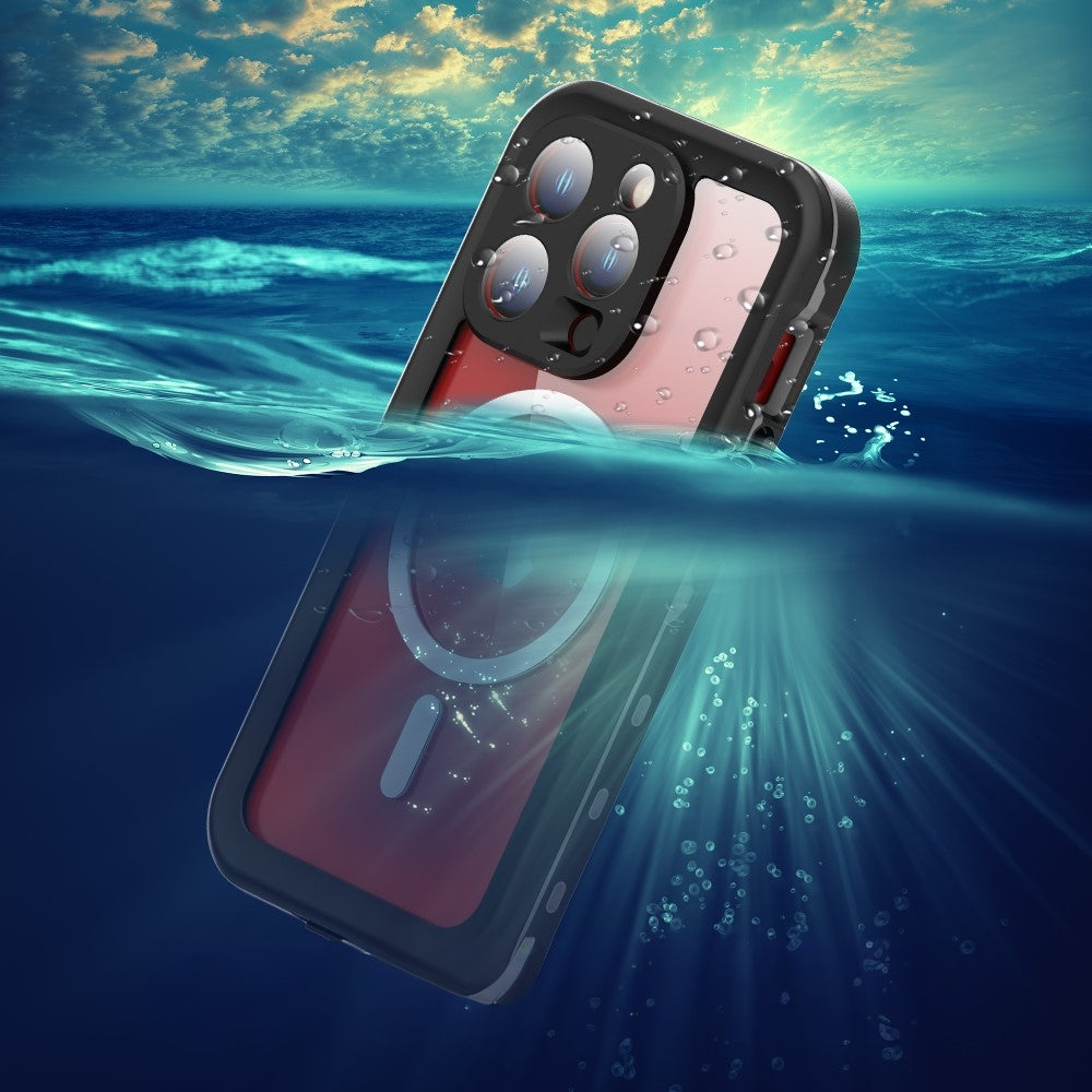 Funda Waterproof MagSafe para Apple iPhone 15 Pro, ShellBox, Negra
