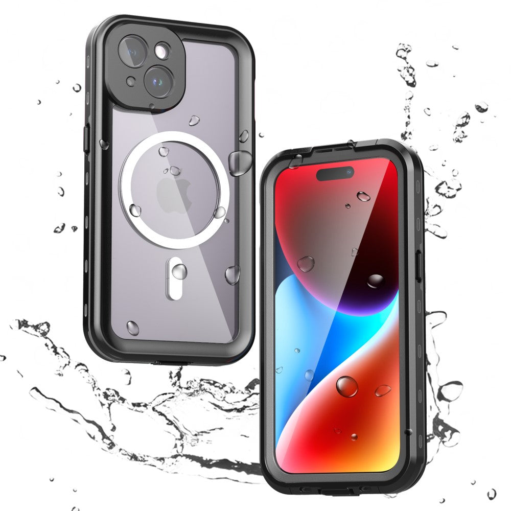 Funda Waterproof MagSafe para Apple iPhone 15, ShellBox, Negra